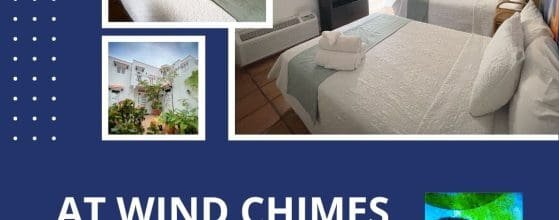 At Wind Chimes Boutique Hotel family rooms in Condado, San Juan — Double Double Standard with two beds and courtyard
